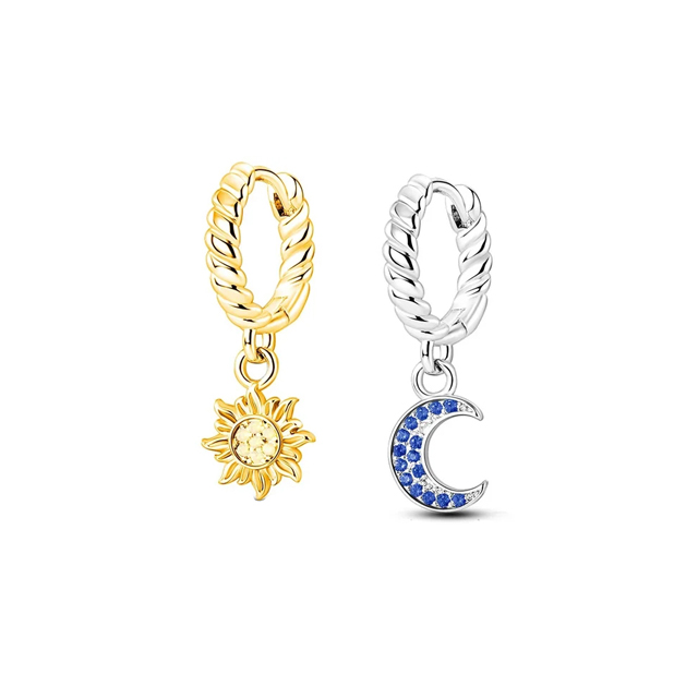 Double Hoop Bow Sun Moon Fit O - Tie Clip Silver 评论和价格