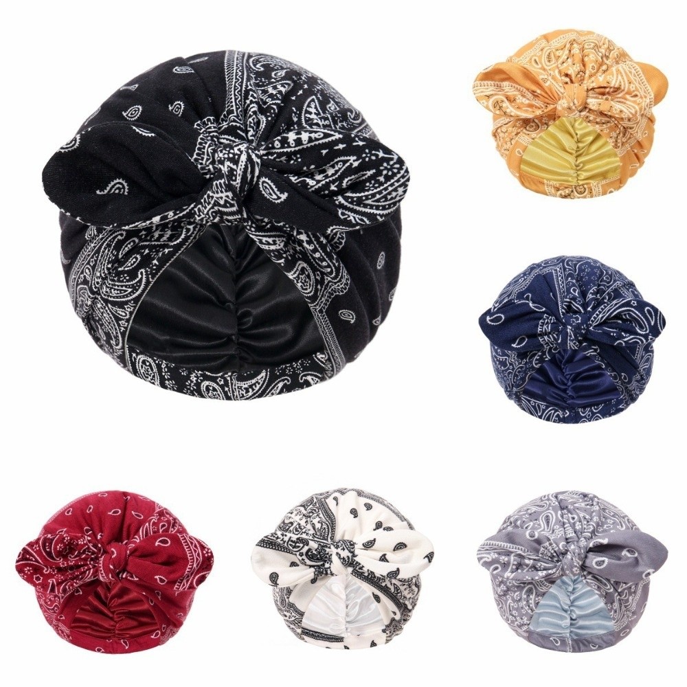 Satin Lined Bandana Turban Hat - Bow Tie Pre Tied 评论和价格