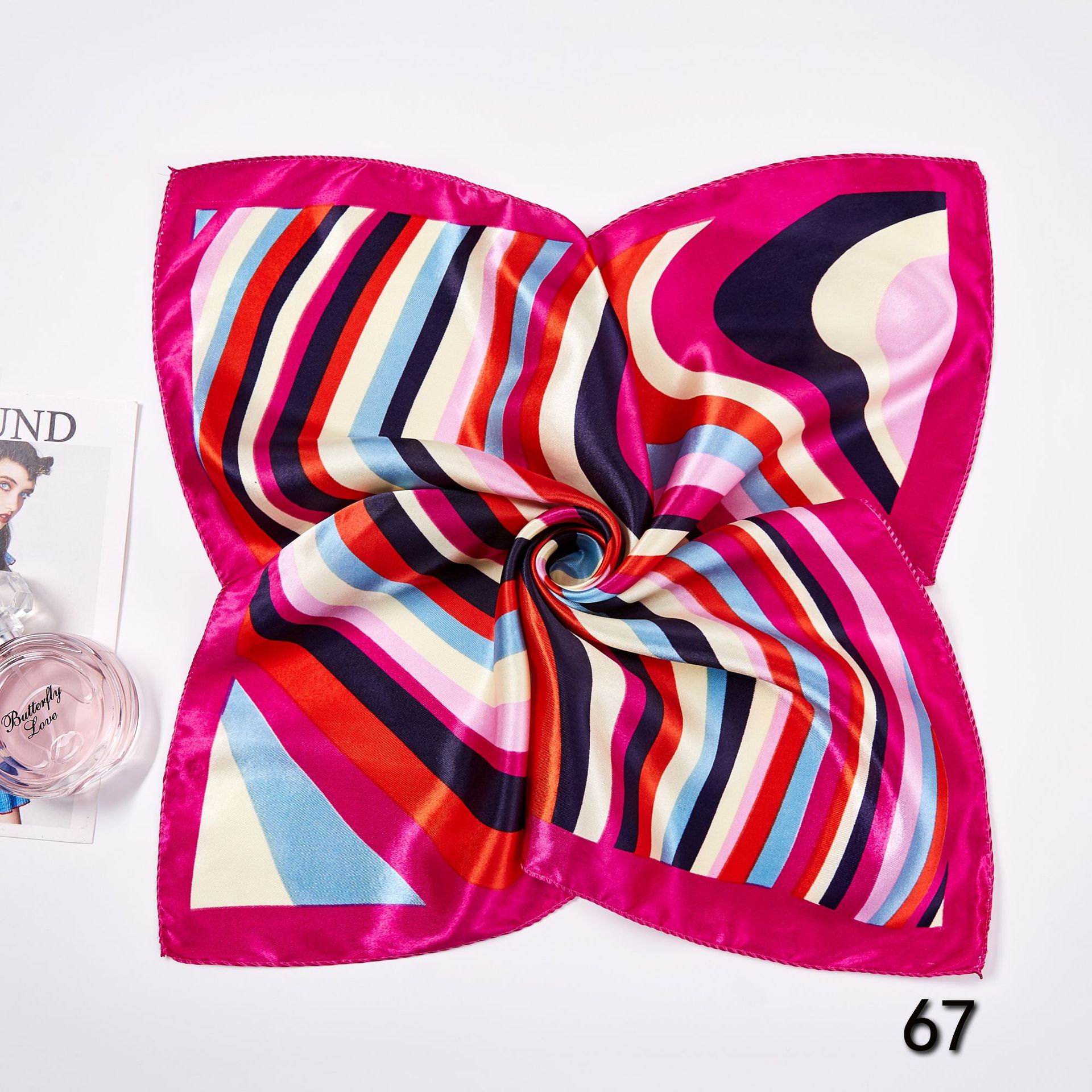 50*50cm Square Silk Scarves Sc - Scarf Silk Square 评论和价格