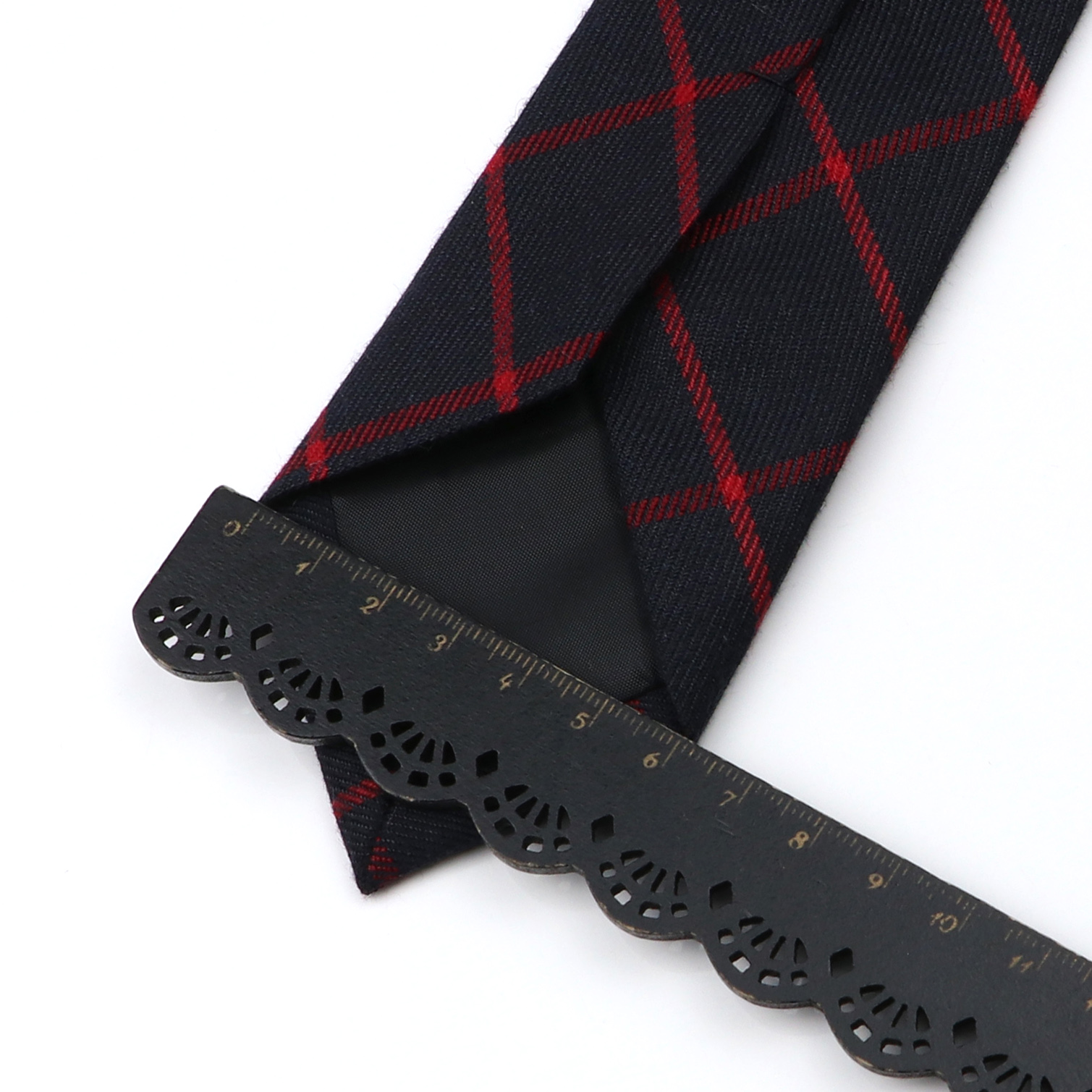 Classic Black Grey Plaid Cotto - Skinny Tie Men 评论和价格