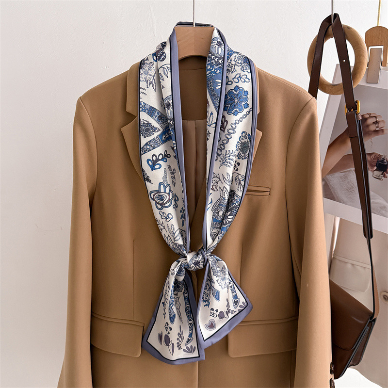 45 Color Women Silk Feel Print - Face Scarf Mask 评论和价格