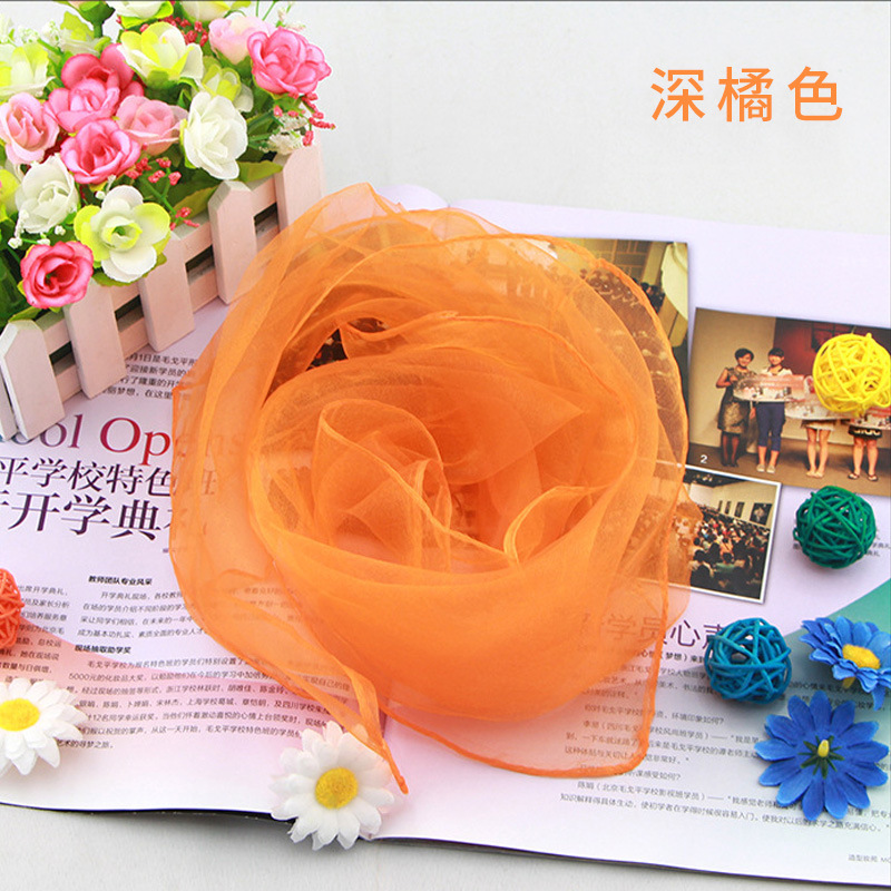 Solid Color Chiffon Small Silk - Scarf Silk Square 评论和价格