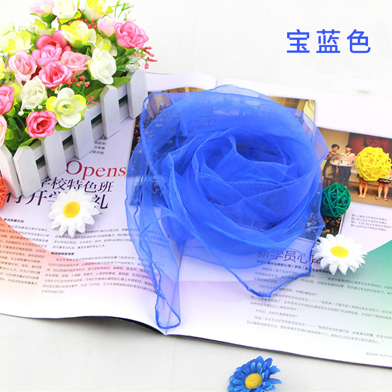 Solid Color Chiffon Small Silk - Scarf Silk Square 评论和价格