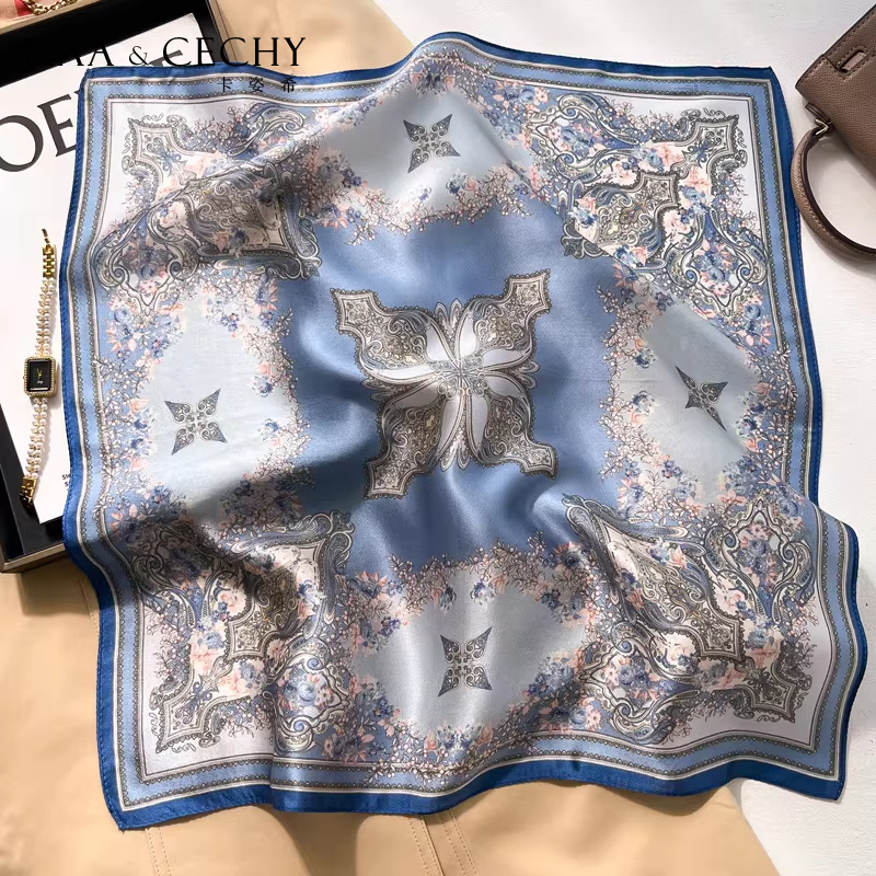 Baroque Floral 100% Mulberry S - Scarf Silk Square 评论和价格