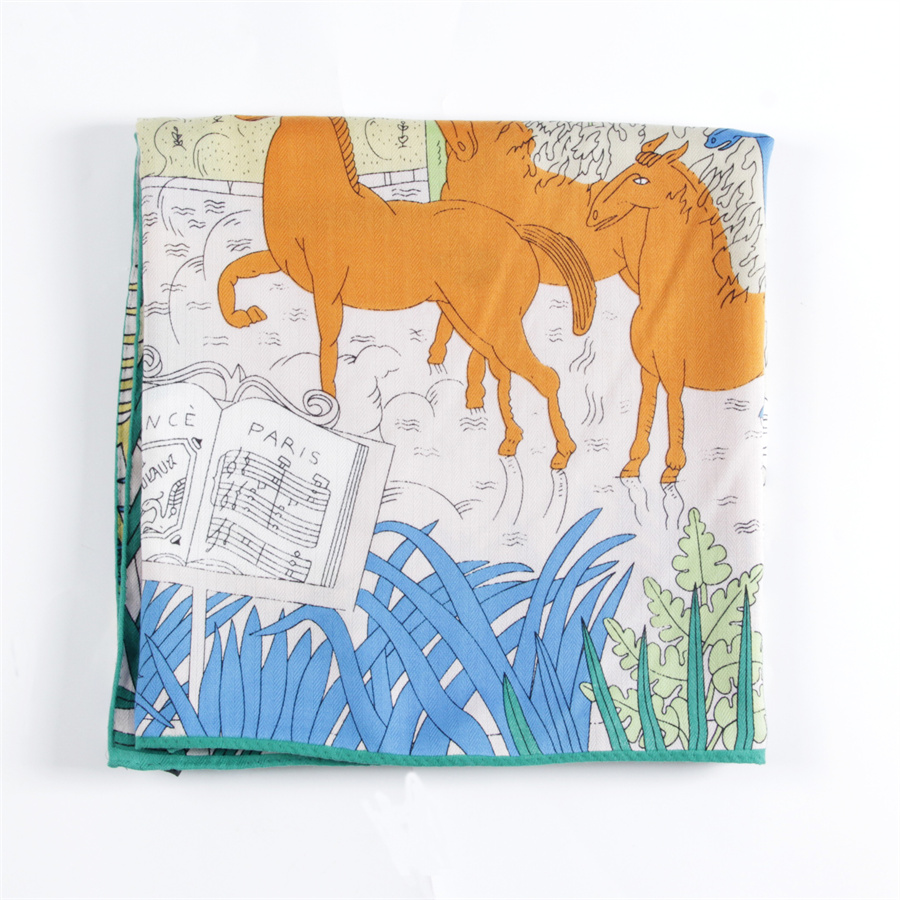 POBING Silk Cashmere Scarf Wom - Scarf Silk Square 评论和价格