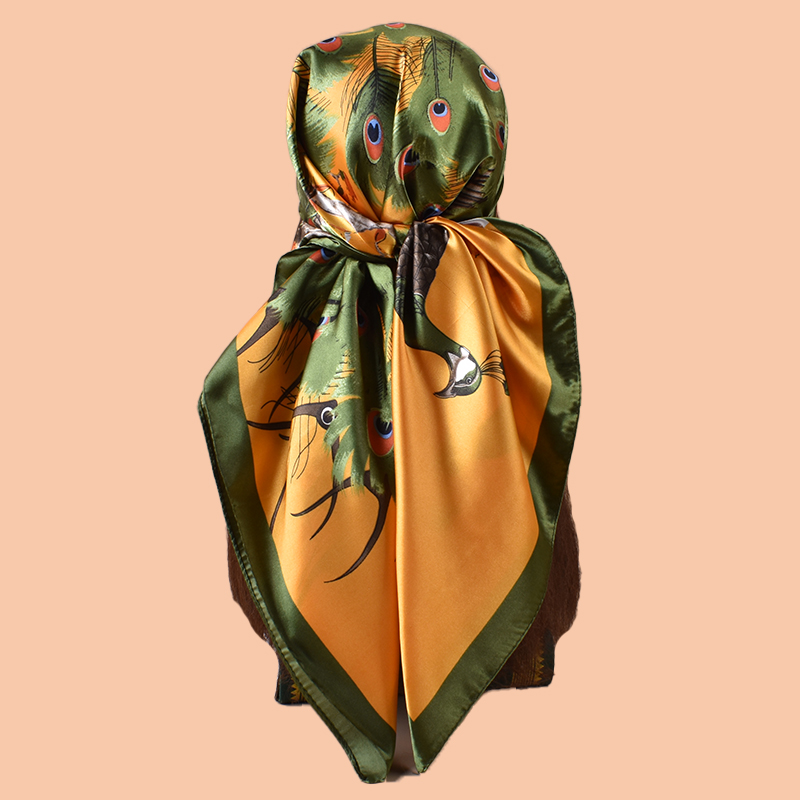 1PC Ladies Large Square Scarf  - Scarf Silk Square 评论和价格